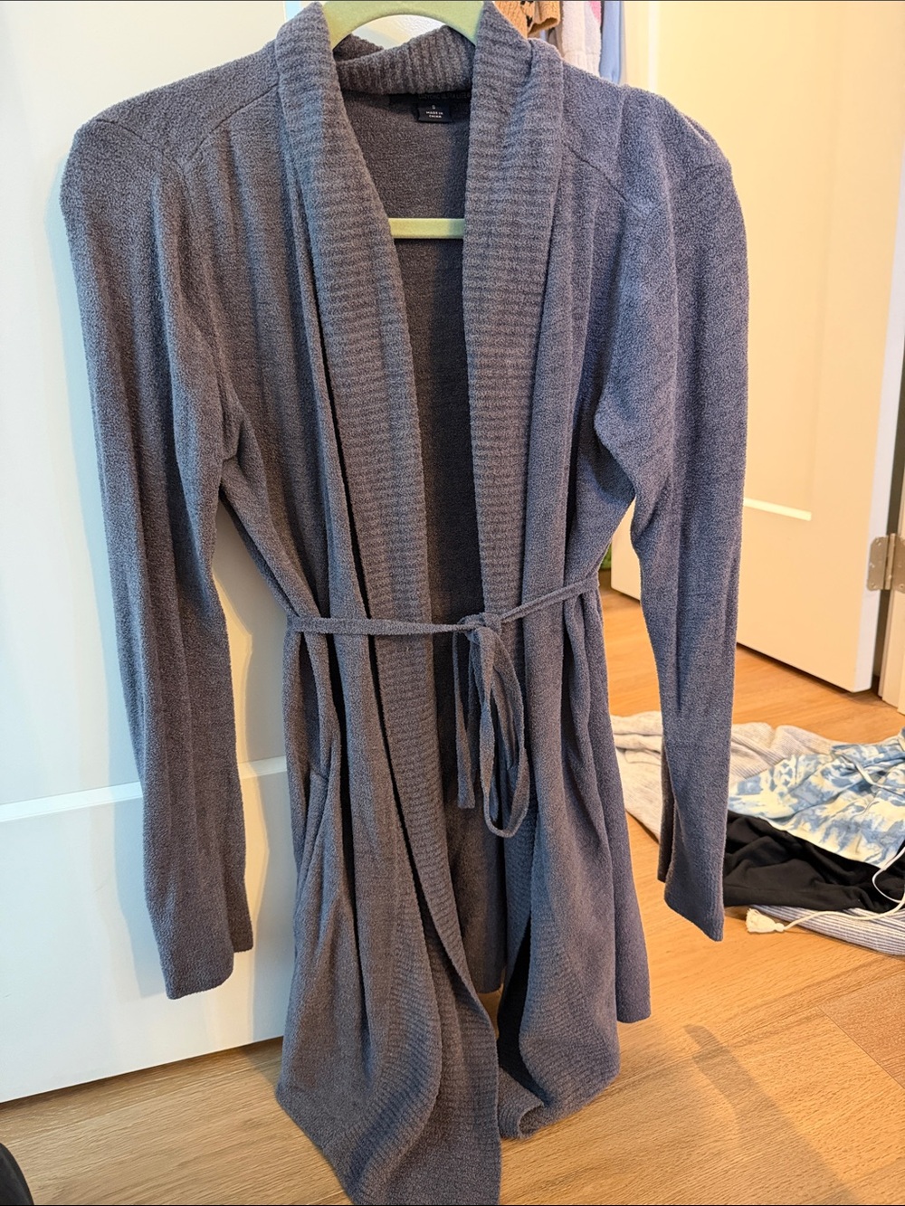Barefoot Dreams Heathered Charcoal Cozy Chic Open-Front Cardigan